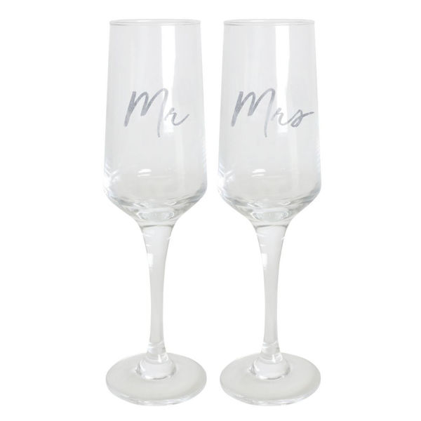 Picture of Wedding Mr & Mrs Champagne Flute Set