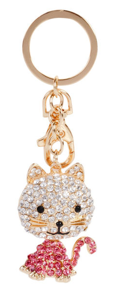 Picture of BLING ANIMAL KEYRING - CAT