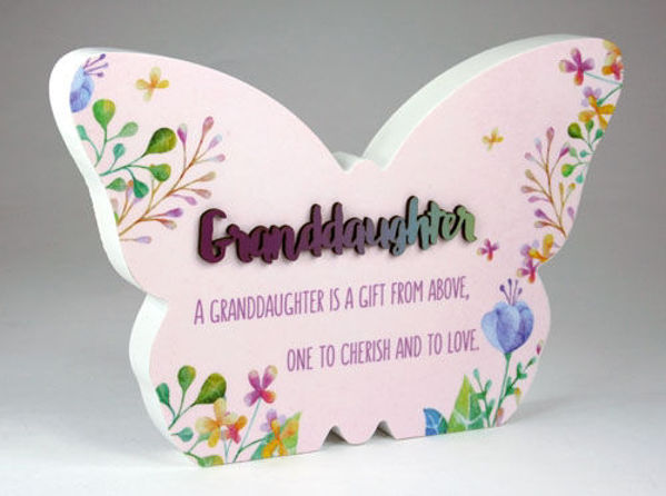Picture of SF Butterfly Plaque 21x14.5cm Granddaugh