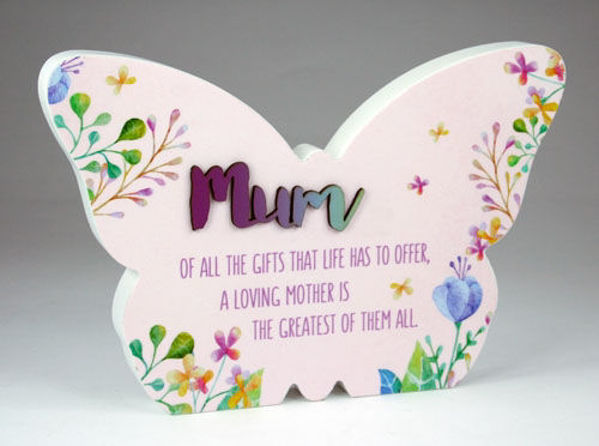 Picture of SF Butterfly Plaque 21x14.5cm Mum