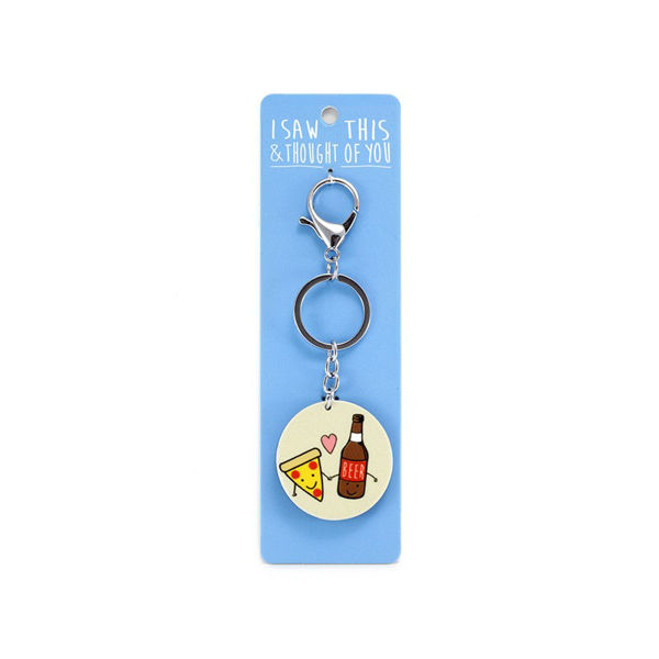 Picture of I Saw This Keyring - Pizza & Beer