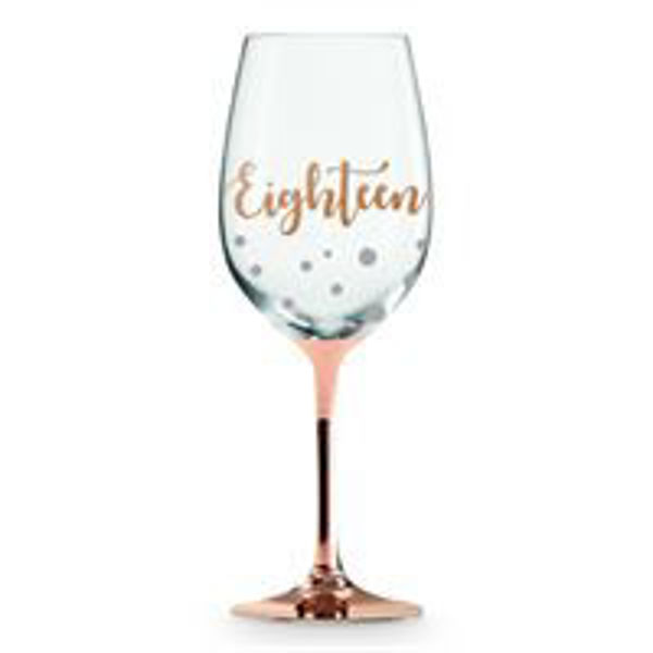 Picture of 18TH ROSE GOLD STEM WINE GLASS GOLD