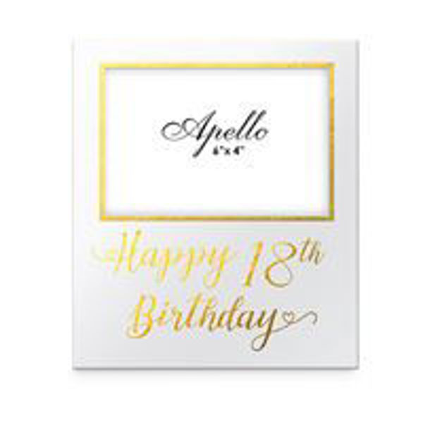 Picture of 18TH BDAY MDF GOLD GLITTER SIDE FR 6X4