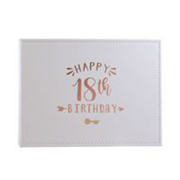 Picture of 18TH GUEST BOOK ROSE GOLD TEXT