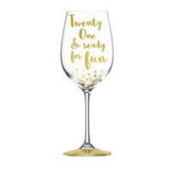 Picture of 21ST GOLD FOIL WINE GLASS