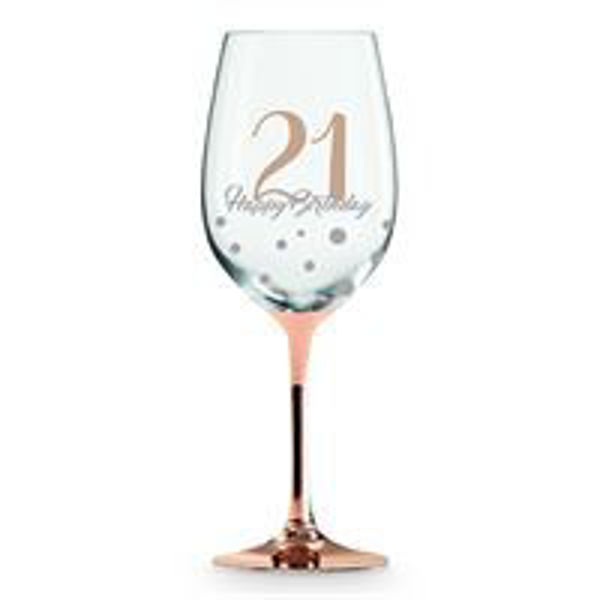 Picture of 21ST ROSE  GOLD WINE GLASS