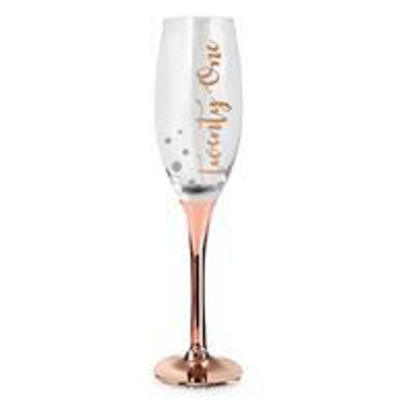 Picture of 21ST ROSE  GOLD CHAMPAGNE GLASS
