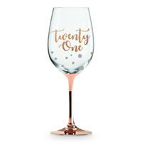 Picture of 21ST ROSE GOLD STEM WINE GLASS GOLD