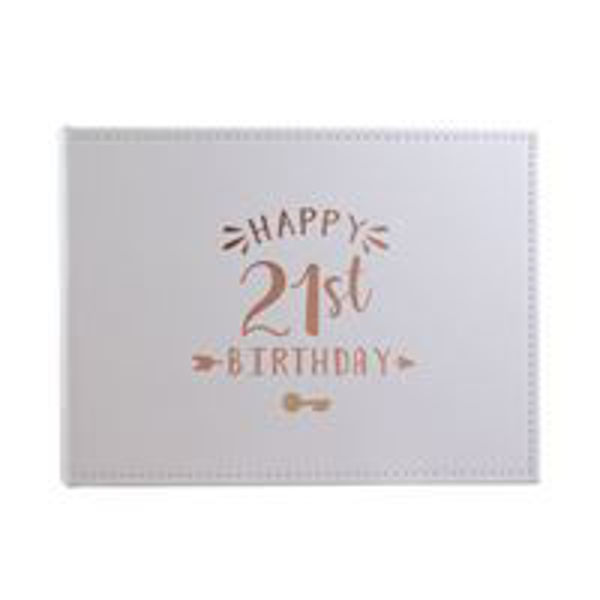 Picture of 21ST GUEST BOOK ROSE GOLD TEXT