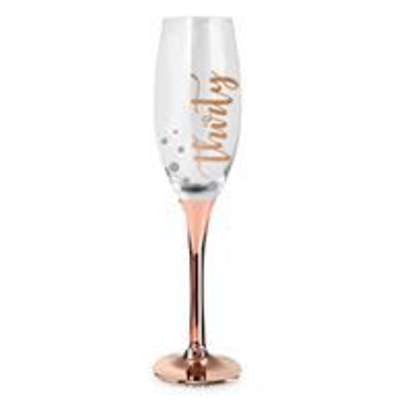 Picture of 30TH ROSE  GOLD CHAMPAGNE GLASS