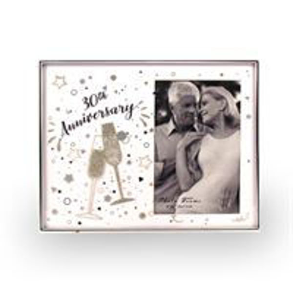 Picture of 30TH ANNIVERSARY GLASS GLITTER PHOTO FRAME