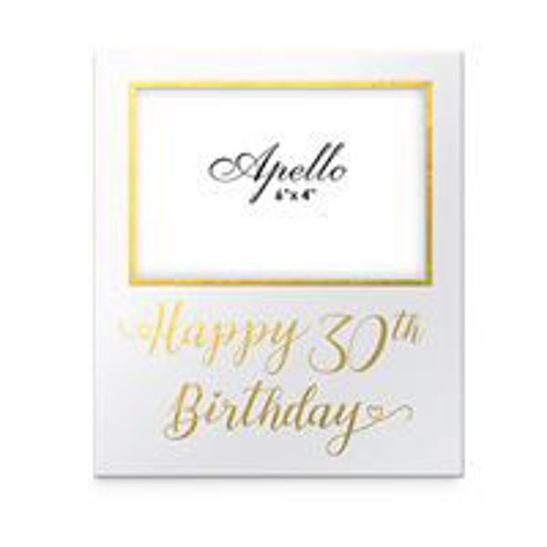 Picture of 30TH BDAY MDF GOLD GLITTER SIDE FR 6X4