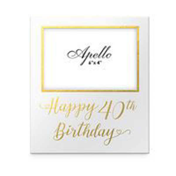 Picture of 40TH BDAY MDF GOLD GLITTER SIDE FR 6X4