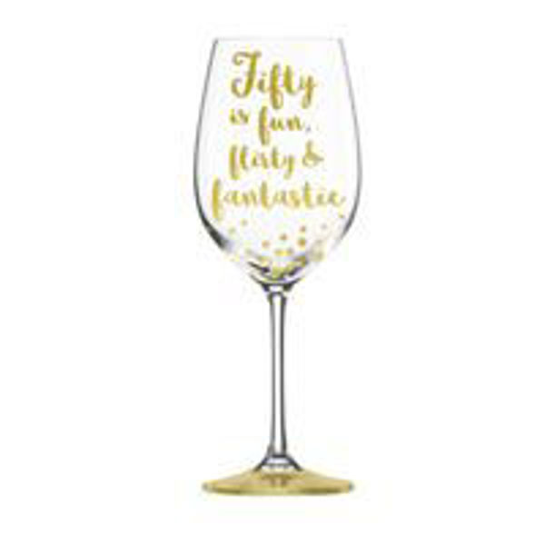 Picture of 50TH GOLD FOIL WINE GLASS