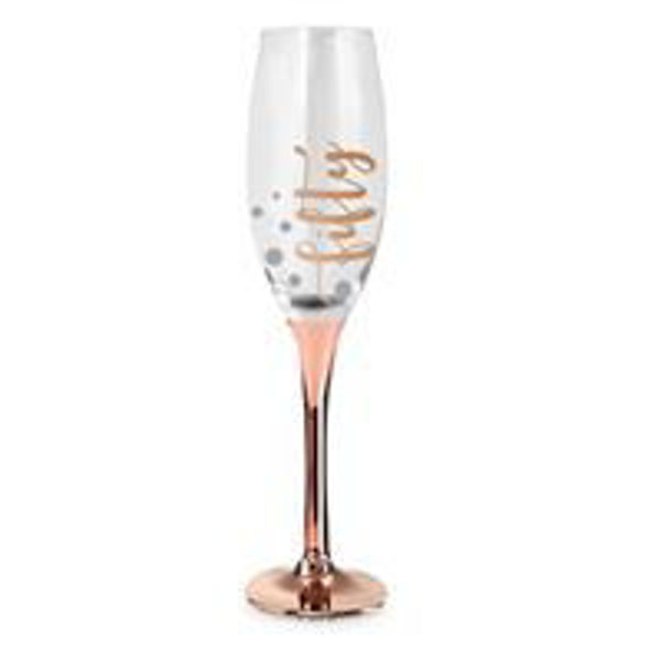 Picture of 50TH ROSE  GOLD CHAMPAGNE GLASS