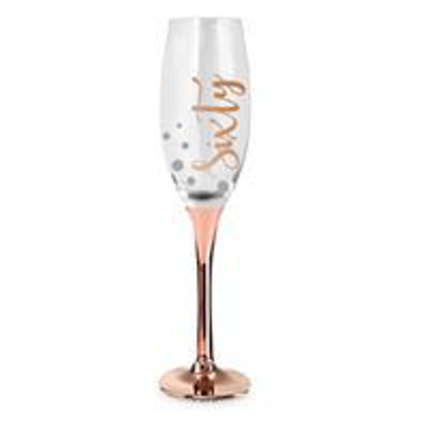 Picture of 60TH ROSE  GOLD CHAMPAGNE GLASS