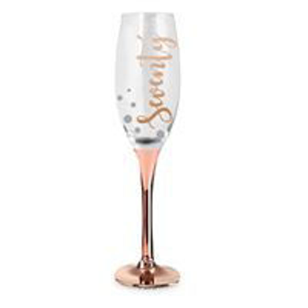 Picture of 70TH ROSE  GOLD CHAMPAGNE GLASS