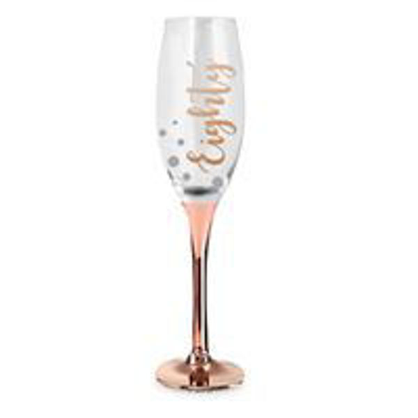 Picture of 80TH ROSE  GOLD CHAMPAGNE GLASS