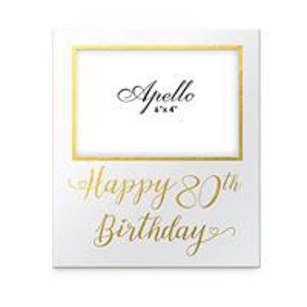 Picture of 80TH BDAY MDF GOLD GLITTER SIDE FR 6X4