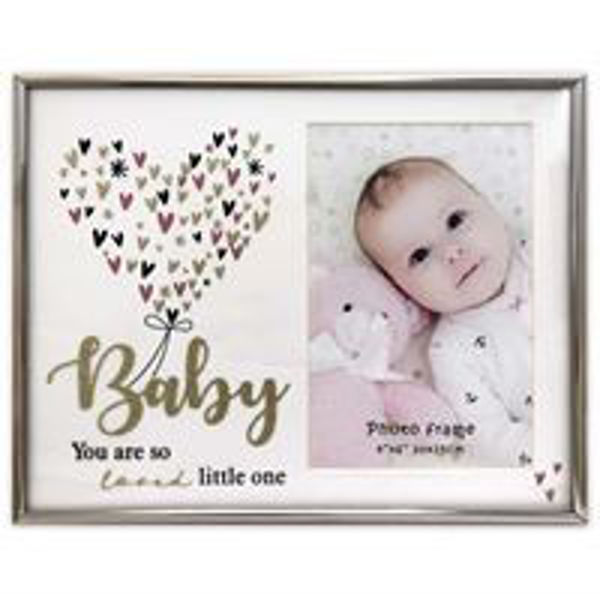 Picture of BABY GIRL GLASS GLITTER PHOTO FRAME