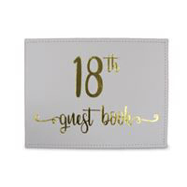 Picture of GUEST BOOK 18TH GOLD TEXT