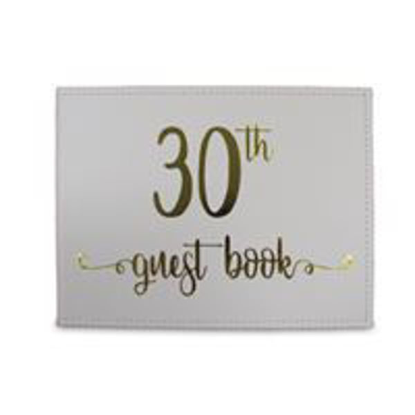 Picture of GUEST BOOK 30TH GOLD TEXT