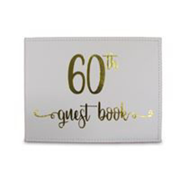 Picture of GUEST BOOK 60TH GOLD TEXT
