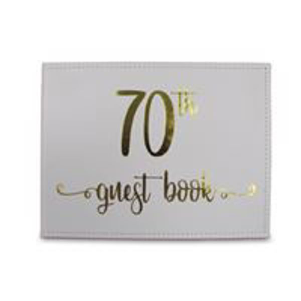 Picture of GUEST BOOK 70TH GOLD TEXT