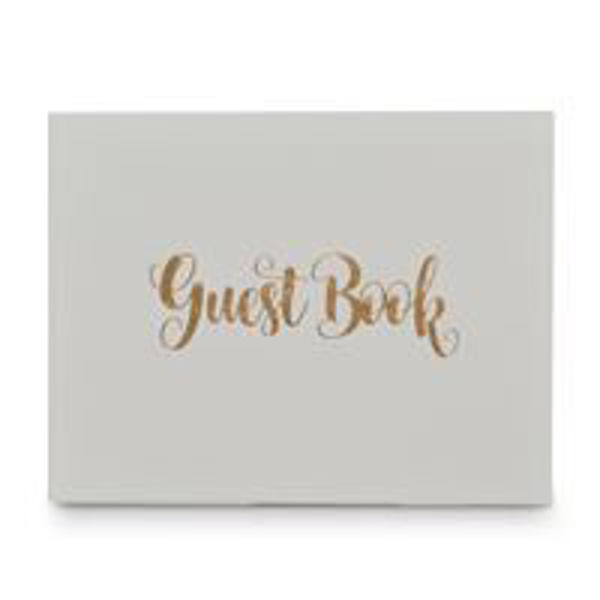 Picture of GUEST BOOK ROSE GOLD TEXT 27X19CM