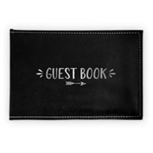 Picture of GUEST BOOK SILVER WRITING 23X18CM