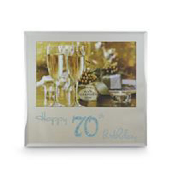 Picture of HAPPY 70TH BLUE TEXT FRAME 6X4