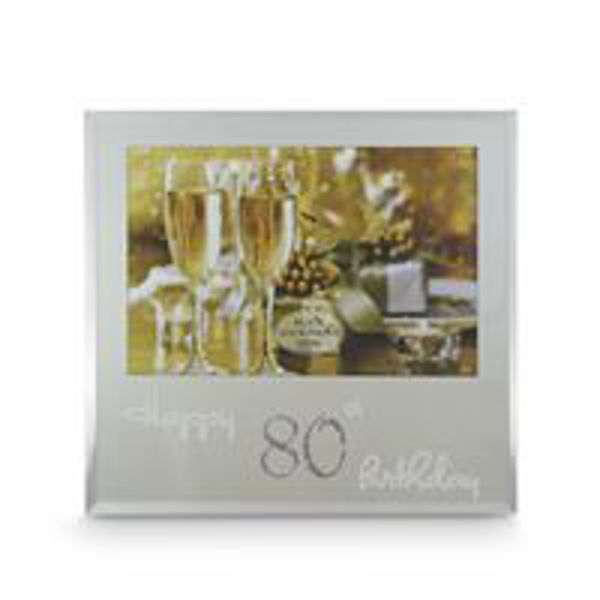 Picture of HAPPY 80TH SILVER TEXT FRAME 6X4