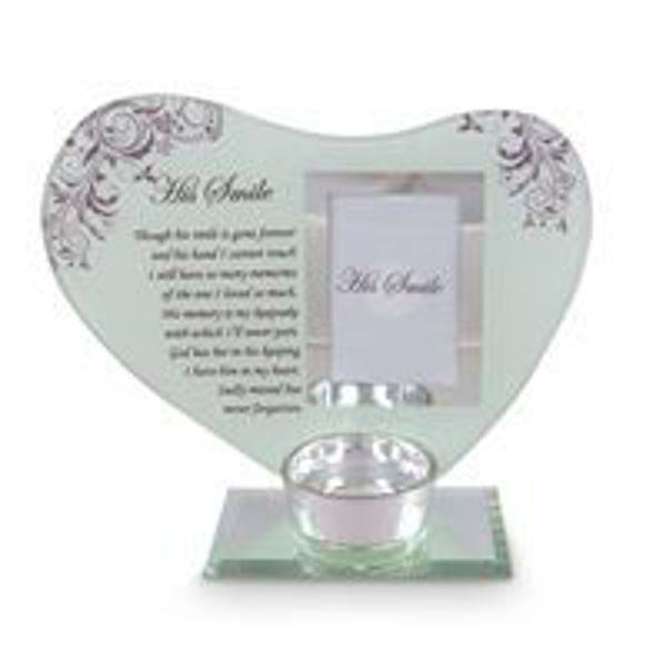 Picture of HIS SMILE HEART CANDLE HOLDER