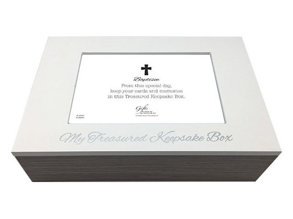 Picture of BAPTISM TREASURED WHITE KEEPSAKE BOX