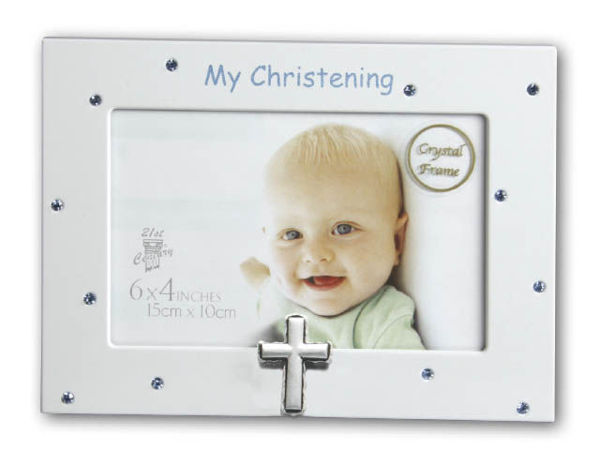 Picture of CHRISTENING BLUE CRYSTAL FRAME