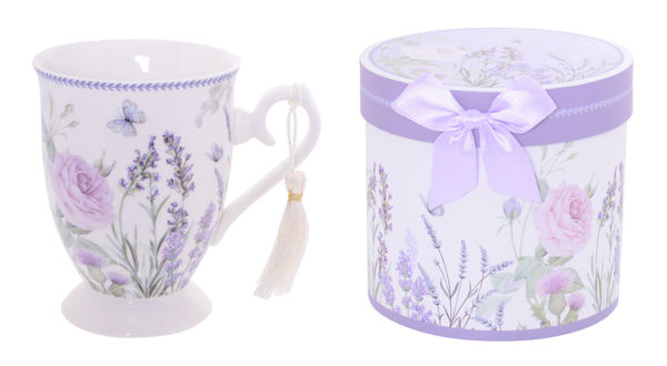 Picture of LAVENDER ROSE FOOTED MUG