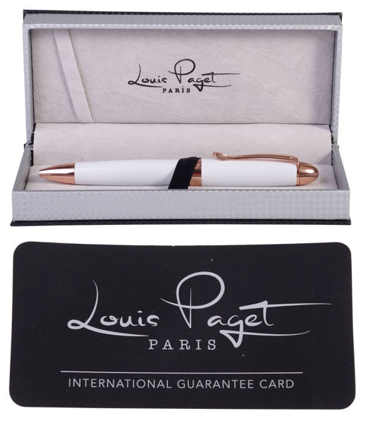 Picture of LOUIS PAGET WHITE & ROSE GOLD BALL PEN