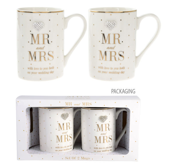 Picture of MAD DOTS MR & MRS MUG SET OF 2
