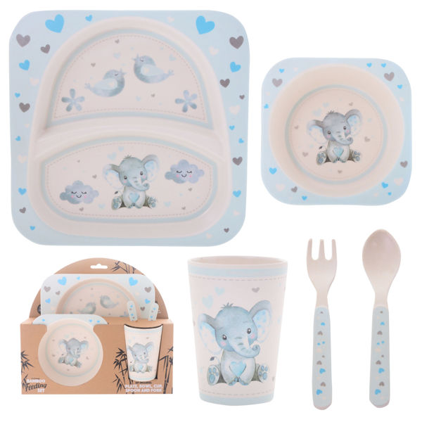 Picture of BABY BOY ELEPHANT 5PCE DINING SET