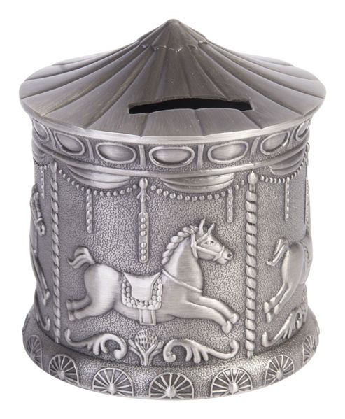 Picture of PEWTER CAROUSEL MONEYBANK