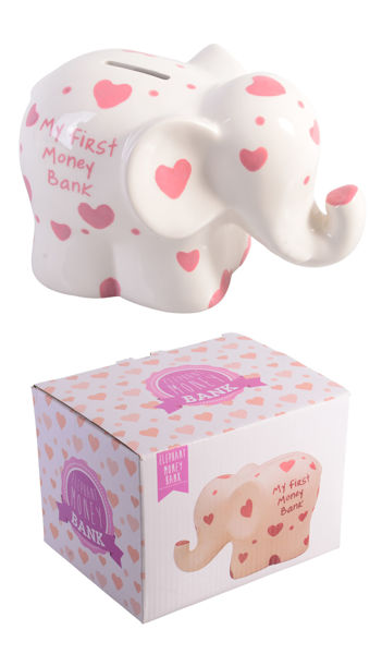Picture of MY 1ST MONEY BOX ELEPHANT PINK
