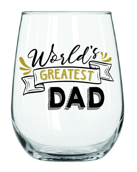 Picture of WORLDS GREATEST DAD STEMLESS GLASS