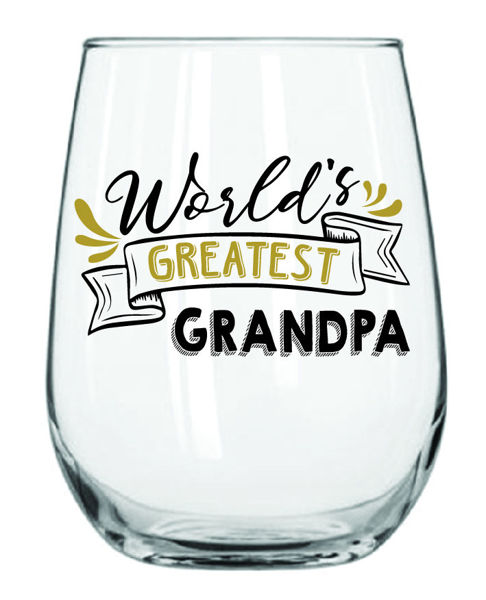 Picture of WORLDS GREATEST GRANDPA STEMLESS GLASS